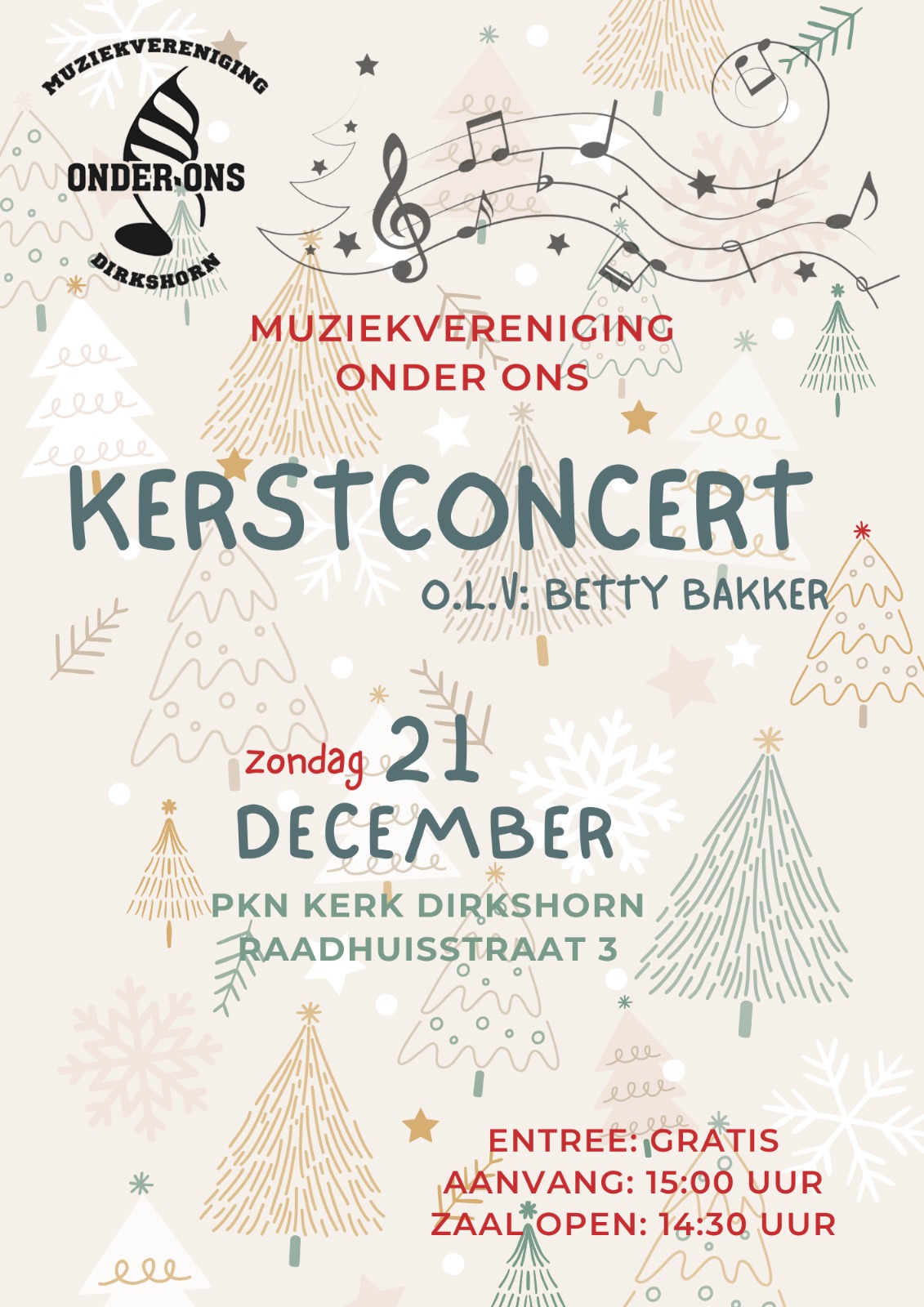 Kerstconcert muziekvereniging Onder Ons 