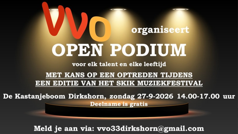 Flyer open podium skik liggend