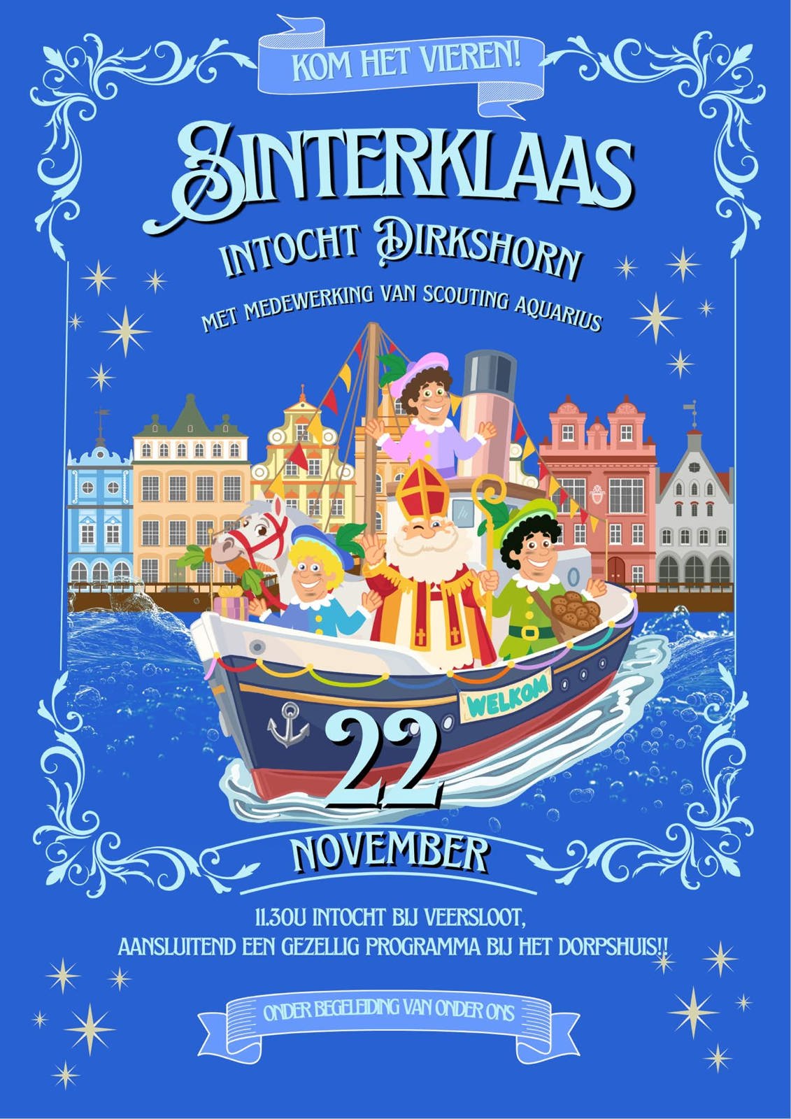 Intocht Sinterklaas 22 november.